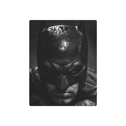 Batman Metal Art Poster capturing the essence of Batman with an intense expression, rendered in a sophisticated style, perfect for adding a touch of luxury to any space.