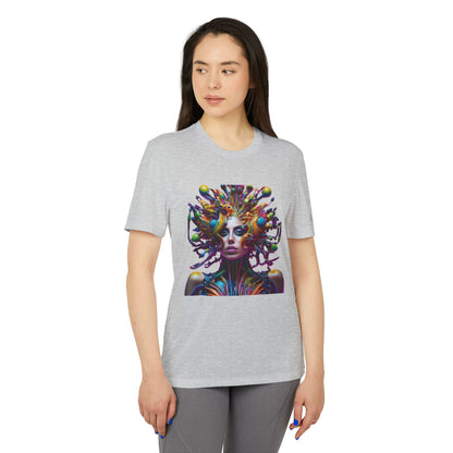Adidas Unisex Halloween Lady of Pop T-shirt in grey featuring vibrant pop art design, ideal for parties and casual wear.