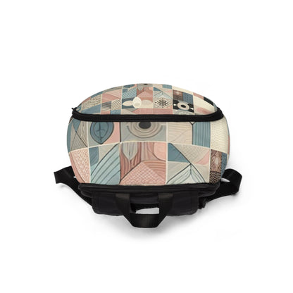 Model wearing the Pastel Fusion Backpack by Dazzling Dreams Studio in a chic casual outfit, exemplifying versatility for any occasion.