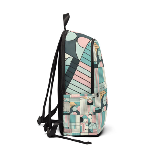 Luxurious interior of the Chic Pastel Abstract Backpack by Dazzling Dreams Studio, highlighting ample storage and meticulous craftsmanship for modern travellers.