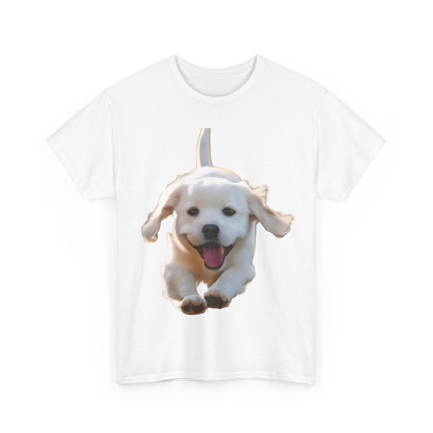 Leaping puppy Graphic T-Shirt, Urban Streetwear Top, Unisex Cotton