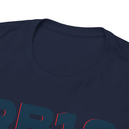 Close-up of the luxurious round neck of a men's navy t-shirt, highlighting the premium fabric and sophisticated design related to Formula 1 racing.