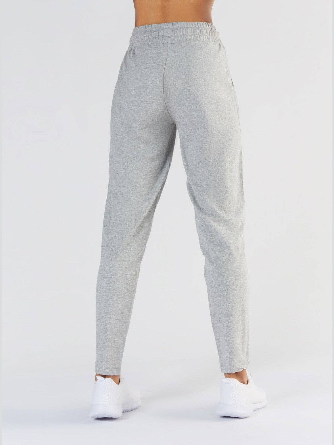 Close-up of luxurious Tencel sweatpants for women, showcasing the soft fabric texture and adjustable draw-cord waistband, ideal for combining comfort with chic sustainability.