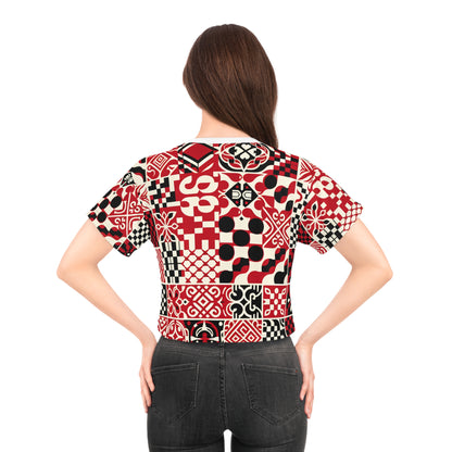 Fashion details of the Valentina Rialto Crop Top by Dazzling Dreams Studio, highlighting its lightweight construction and breathability ideal for modern, luxury style.