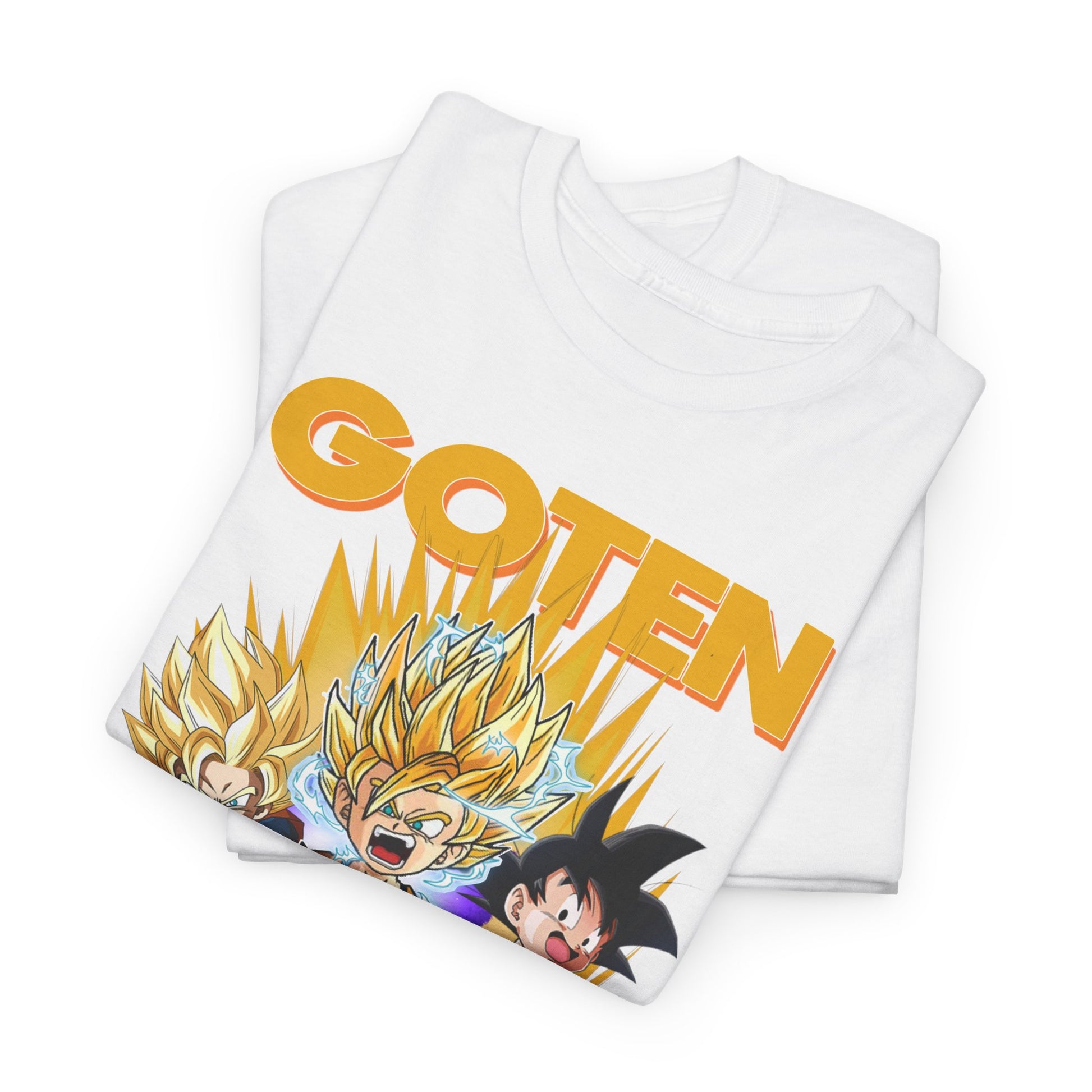 Luxurious Dragon Ball Z GOTEN T-shirt showcasing vibrant characters with dynamic action poses, perfect for trendy streetwear.