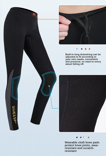 EUPTE 3mm Diving Wetsuit Pants Swimming Pants Leggings for Women Men (L, Men)