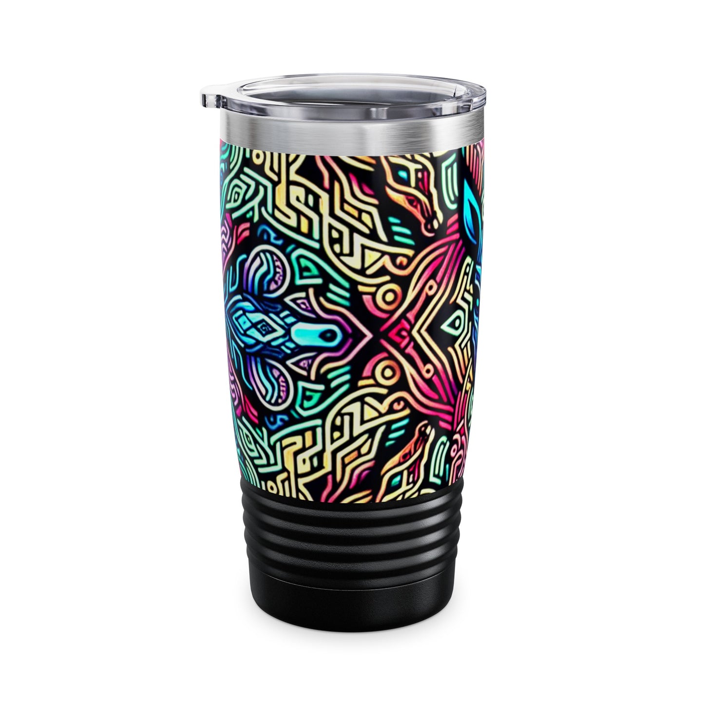 Vibrant Neon Illuminations - 20 oz Drinks Tumbler Travel Flask