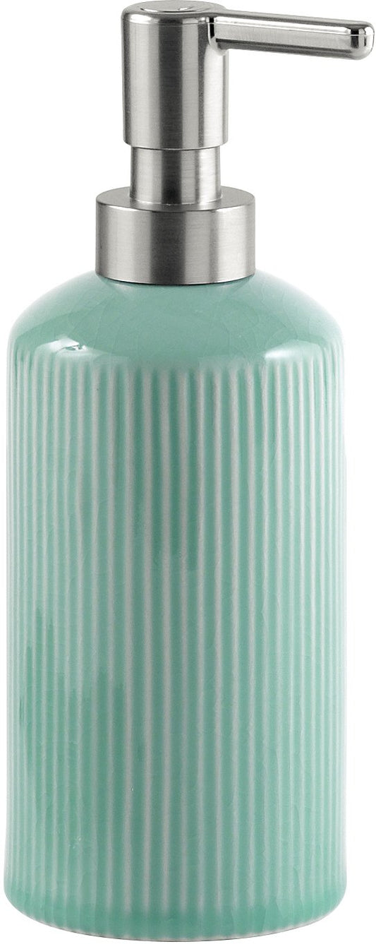 Gedy Sabina Soap Dispenser, Ceramic, Aquamarine, 7.5 x 7.5 x 19