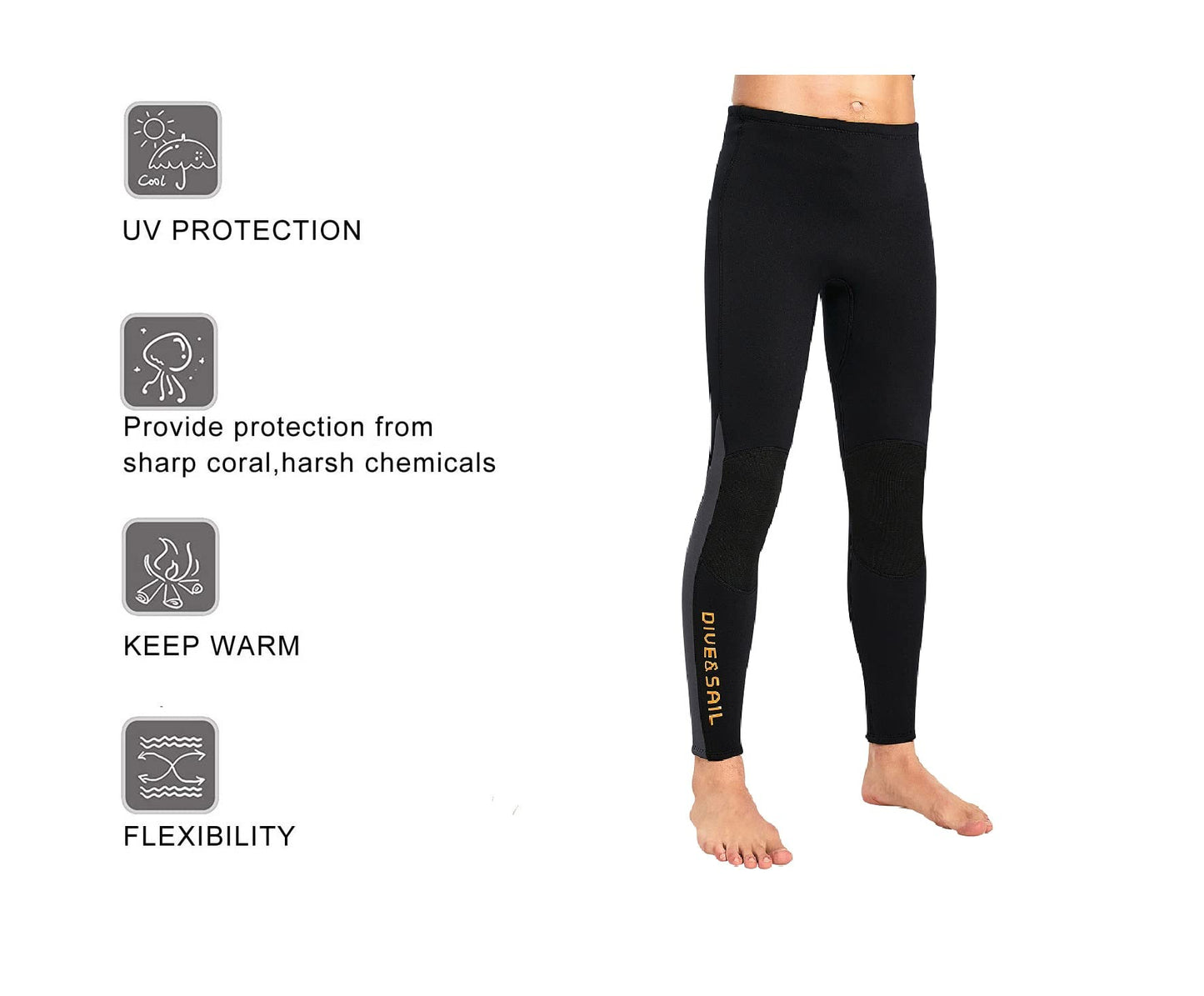 EUPTE 3mm Diving Wetsuit Pants Swimming Pants Leggings for Women Men (M, Women)