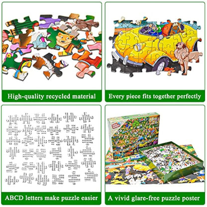 HUADADA The Dog Party Jigsaw Puzzles for Adults 1000 Piece Fun Dogs Park Jigsaws 1000 Pieces for Adults Gifts