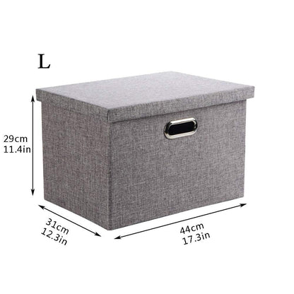 Wintao Storage Boxes with Lids Large, Foldable Fabric Storage Baskets for Shelves, Home and Office, Grey, 44 x 31 x 29 cm, 3 Pack