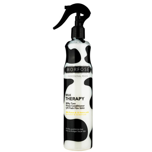 Morfose Milk Therapy Two-Phase Hair Conditioner 400ml, Hair Heat Protection, Formal Leave-In Conditioner Spray for Detangling, Shine & Split End