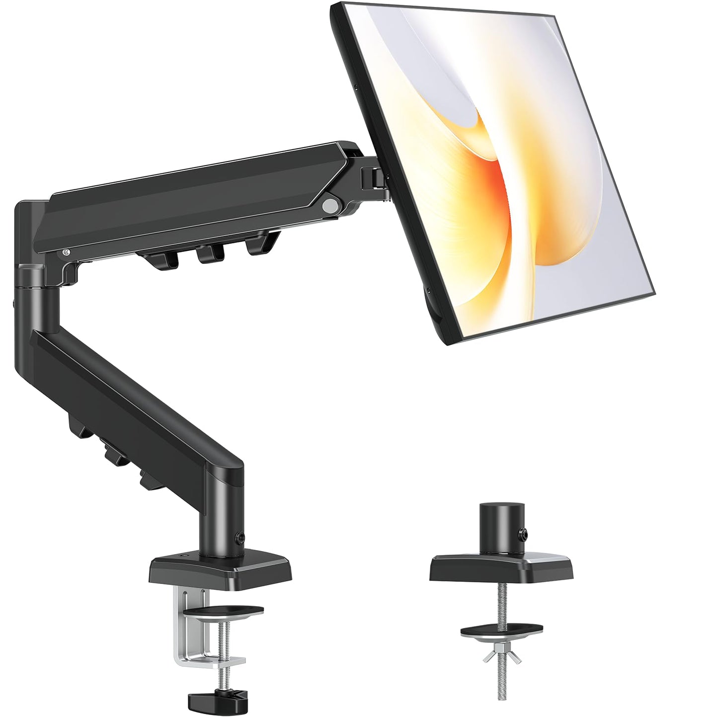 MOUNTUP Single Monitor Arm Desk Mount for 13-32 Inch Screens, VESA 75/100mm and up to 9KG, Adjustable Gas Spring Computer Monitor Stand with