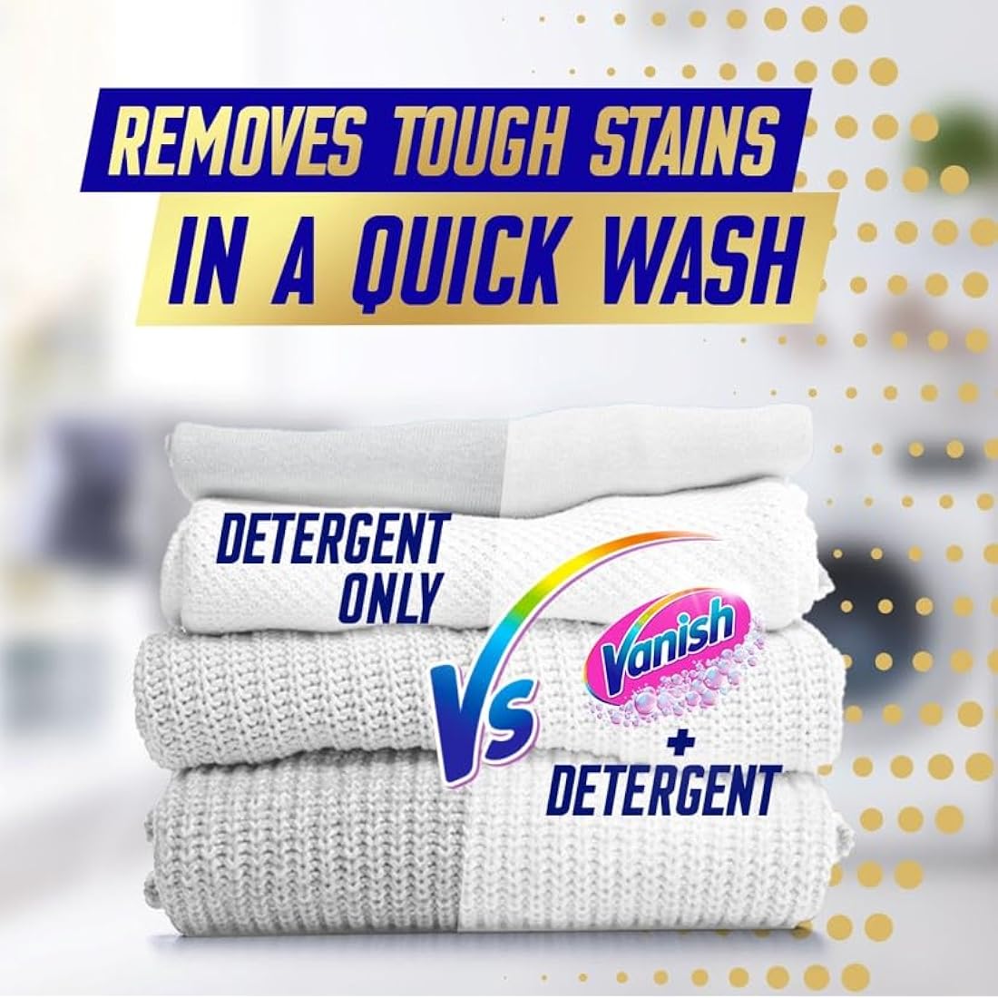 Vanish Gold Oxi Action Laundry Booster and Stain Remover Powder for Whites 2.4kg, Removes Tough Stains Even at 20°, For Whiter Whites, Safe on Everyday Fabrics (Packaging May Vary) (Pack of 1)