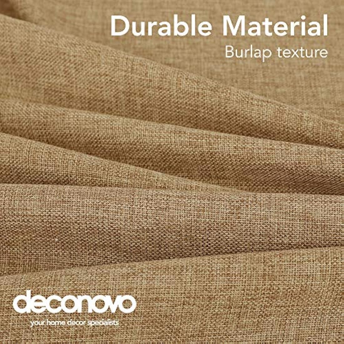 Deconovo Faux Linen Rectangle Tablecloth Water Resistant Table Cloth for Dinning 52x90in(132x229cm) Golden Brown