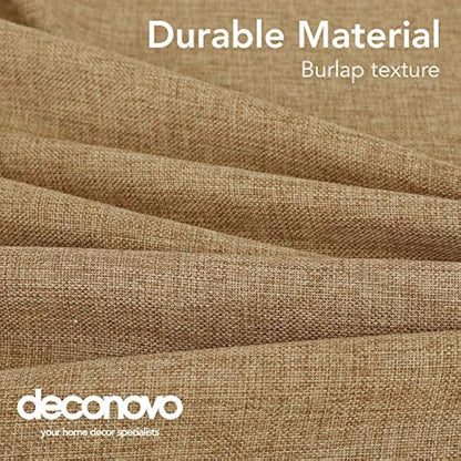 Deconovo Faux Linen Rectangle Tablecloth Water Resistant Table Cloth for Dinning 52x90in(132x229cm) Golden Brown