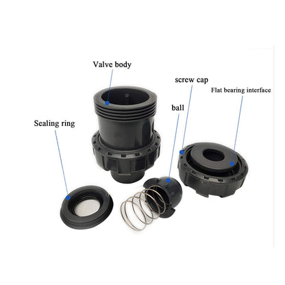 Pool Ball Valve Swimming Pool Non Valve Water PVC Check Valve Anti Valve (Internal Diameter 50mm)