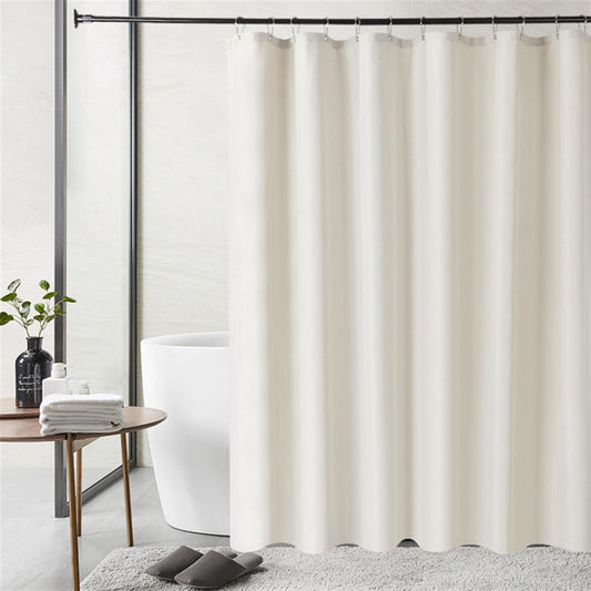 SK Studio Small Stall Shower Curtain, Half Size Narrow Linen Fabric Shower Curtains for Chic Modern Farmhouse Country Bathroom Decor Beige, 39x71 Inch