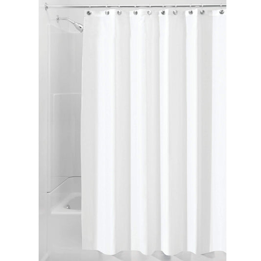 InterDesign Water Proof Mold and Mildew-Resistant Fabric Shower Stall Curtain, 54 78-Inch, White, Polyester