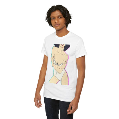 Stylish unisex graphic T-shirt featuring a suggestive female figure in a vintage pin-up style, perfect for urban streetwear.