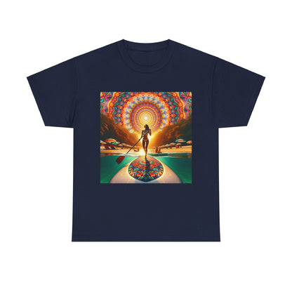 Luxurious fabric of Delightfull Paddle Board T-Shirt by Dazzling Dreams Studio, ideal for casual outings and outdoor adventures.