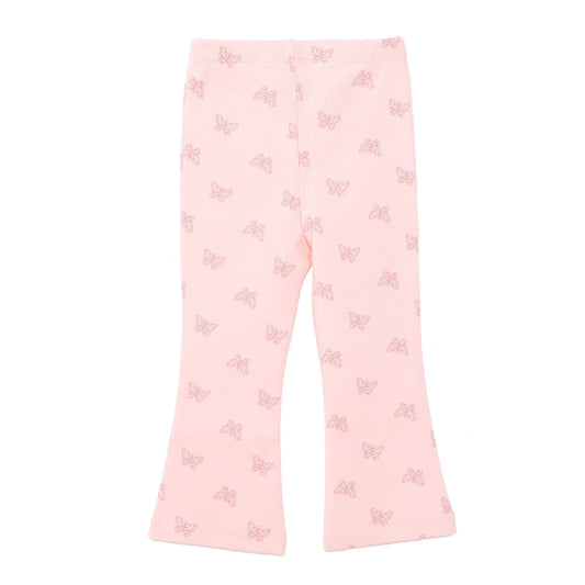 HelloBaby Basic Girl Butterfly Patterns Leggings - Light Pink