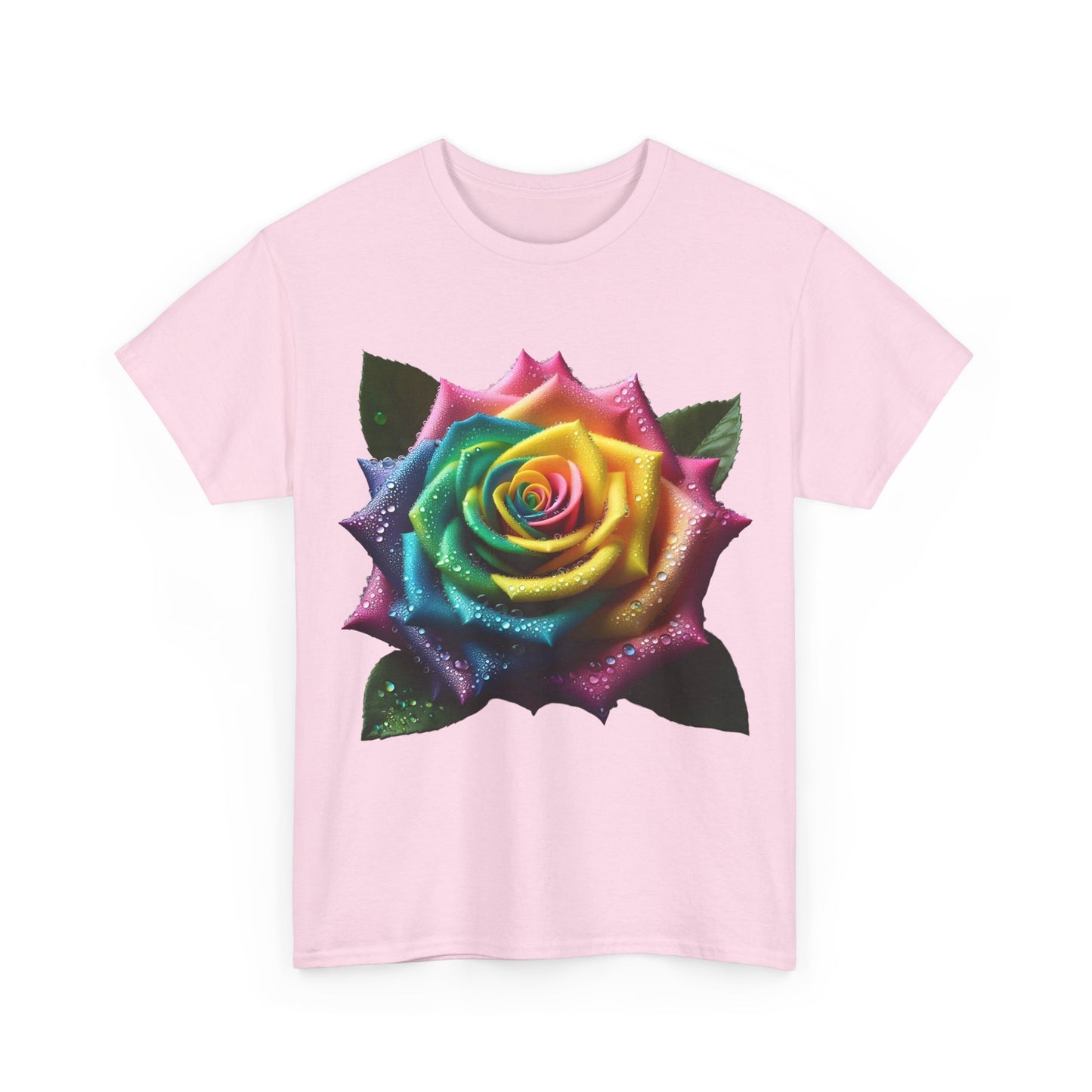 Rainbow Rose Unisex Cotton Tee Graphic T Shirt Unisex