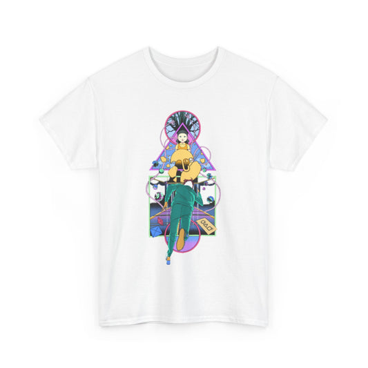 Stylish unisex t-shirt adorned with a unique Squid Game theme, capturing the essence of bold design and urban fashion, perfect for making a statement.