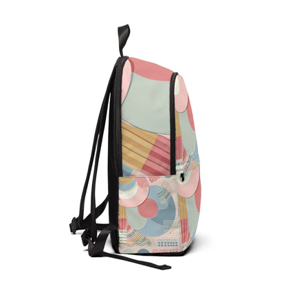 Elegant interior view of the Pastel Abstract Print Backpack by Dazzling Dreams Studio highlighting spacious compartments and ergonomic design for stylish organisation.