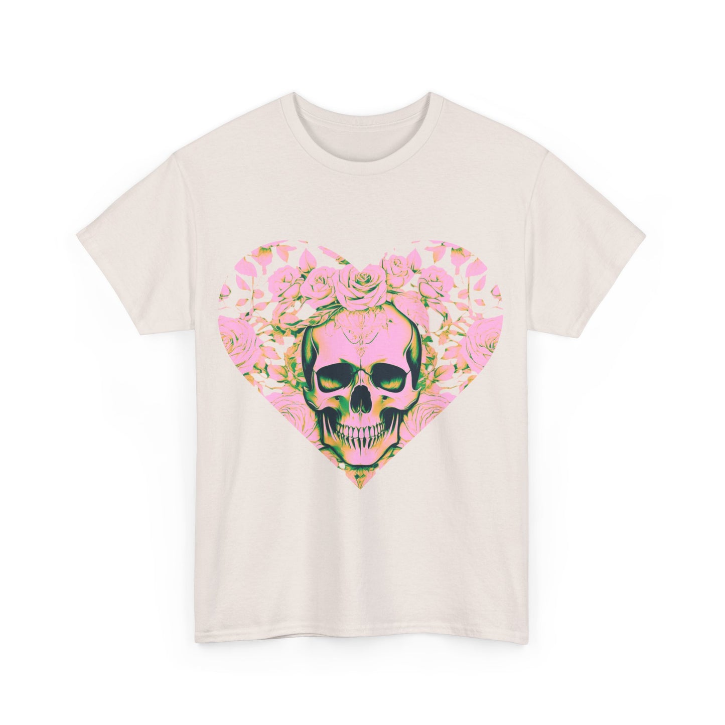 Skulls and Roses Cotton Tee, Unisex Graphic Shirt, 7 color choice