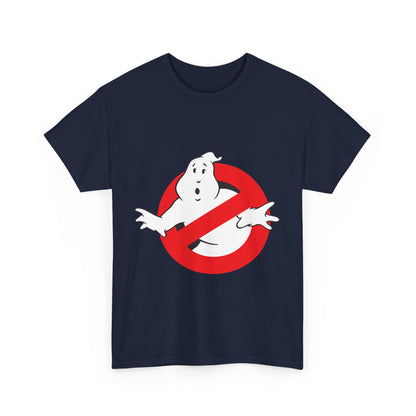 Exquisite navy blue t-shirt adorned with the classic Ghostbusters logo, blending nostalgia with luxury.