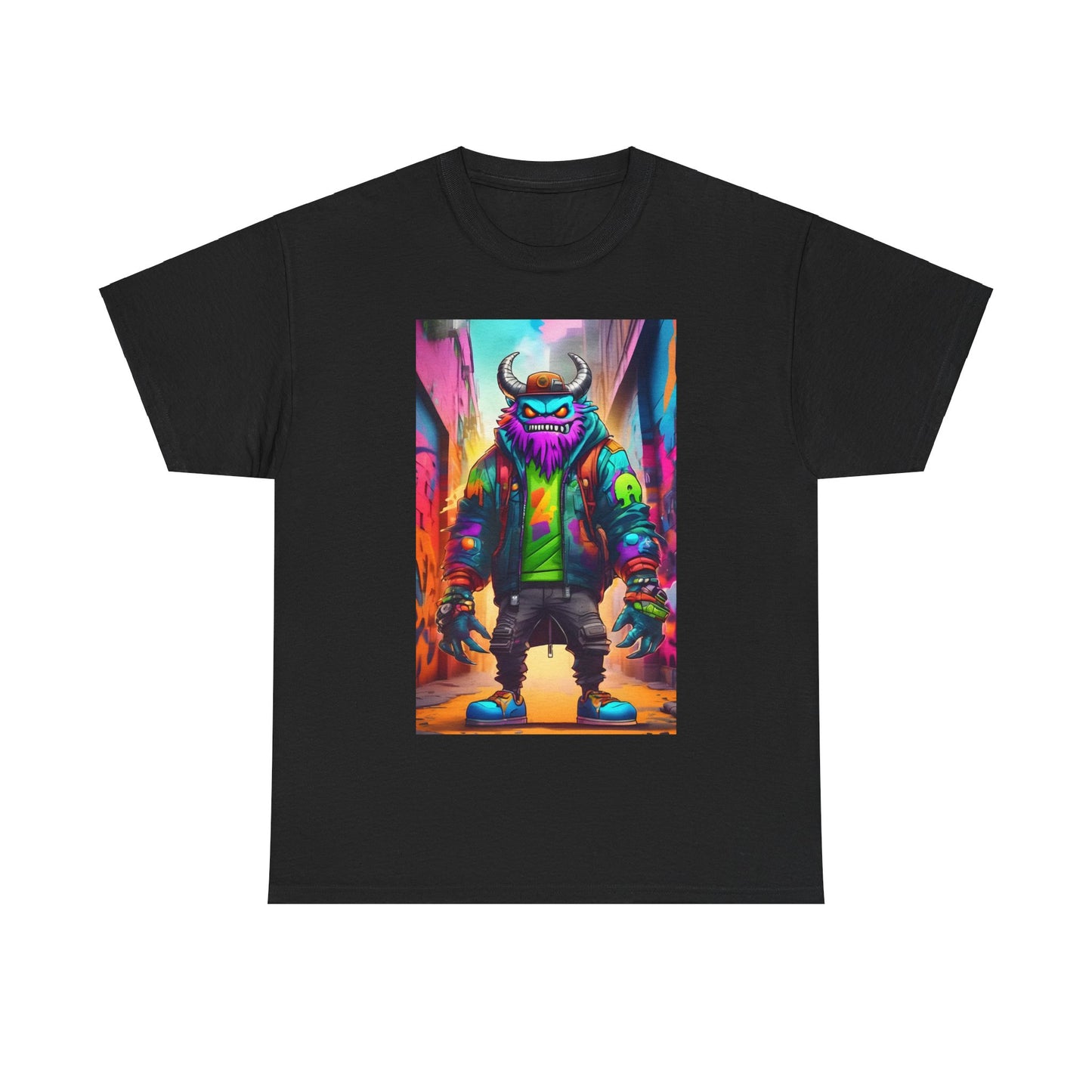 Street Monster Graphic T-Shirt, Urban Streetwear Top, Unisex Cotton