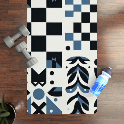 Elegant checkerboard pattern of the Luxury Lorelei Beaumont Yoga Mat by Dazzling Dreams Studio, perfect for enhancing your yoga practice with luxury and eco-friendly materials.