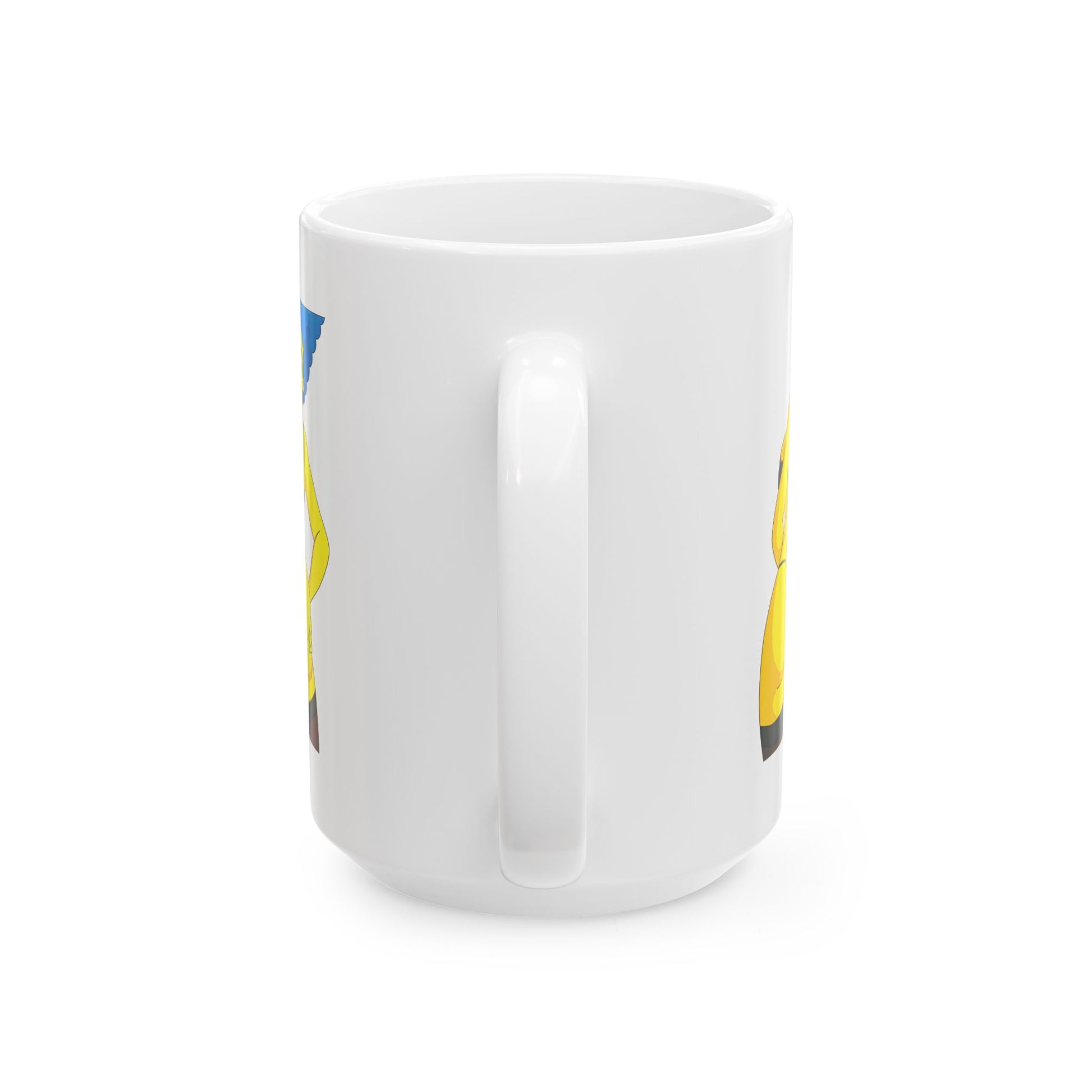 Marge Simpson Curvaceous Charm Ceramic Mug highlighting her confident curves, a whimsical accessory for fans of The Simpsons who enjoy a touch of humour.