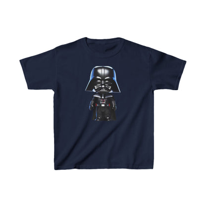 Kids Cute Darth Vader T-shirt featuring a charming cartoon design of Darth Vader, crafted from heavy cotton, ideal for young Star Wars enthusiasts. Available in 16 vibrant colours.