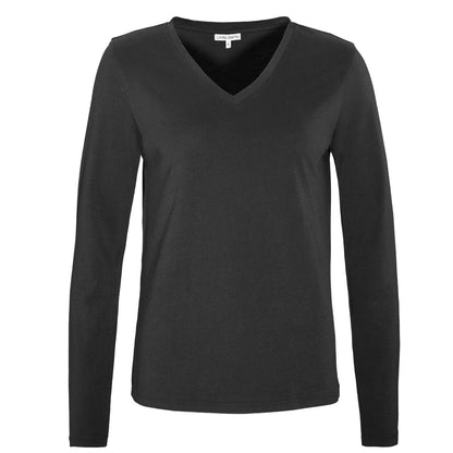 Chic and modern luxury organic cotton V-neck top for women, perfect for stylish eco-conscious wardrobes.