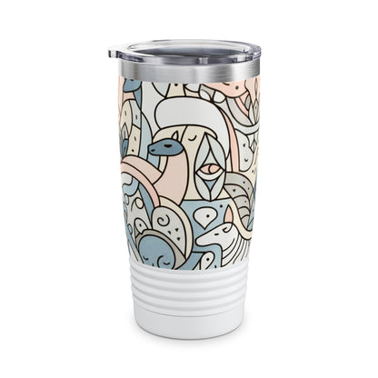 Premium Pastel Panorama Tumbler from Dazzling Dreams Studio, showcasing its exceptional insulation and ribbed bottom design for effortless handling and chic on-the-go hydration.
