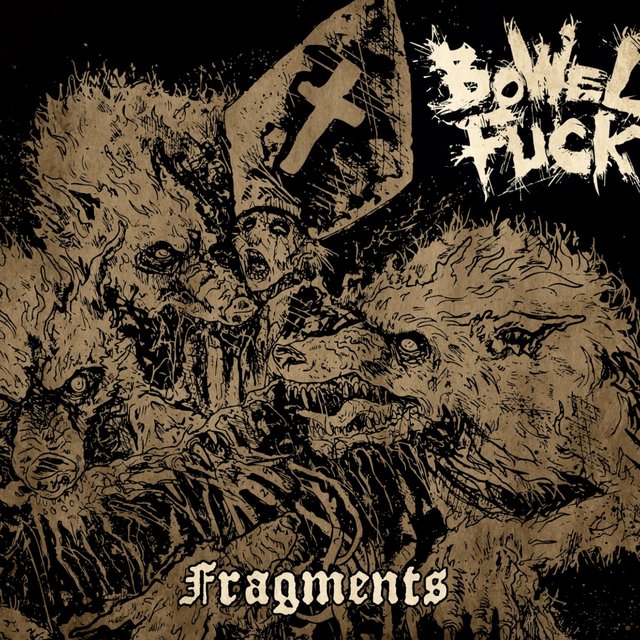 Officially licensed digipak of 'Bowel Fuck - Fragments', released by Rancid Offal Records, showcasing a luxurious design and representing the Goregrind genre.