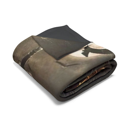 Decorative and Warm Halloween Spooky Arctic Fleece Blanket presented in a folded display, featuring intricate Halloween designs and luxurious soft fleece fabric for ultimate comfort.