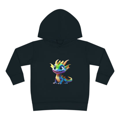 Kids Unisex Cute Dino Hoodie in elegant black featuring a whimsical dinosaur image, tailored for fashionable little ones ages 2-5 years.