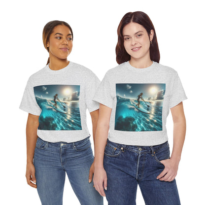 Premium breathable fabric of the Delightful Paddle Board T-Shirt by Dazzling Dreams Studio, ensuring all-day comfort whether paddleboarding or lounging.