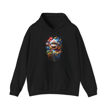 Unisex Computer Game Graphic Lightweight Hooded Sweatshirt in black featuring a vibrant gaming graphic, perfect for gaming enthusiasts seeking comfort and style.