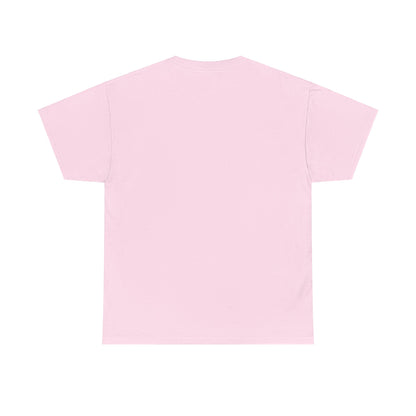 Harlequin Playing Card Graphic Tee for Unisex - Stylish Cotton Blend illustrated with the back view of a soft pink tee emphasizing a relaxed fit.