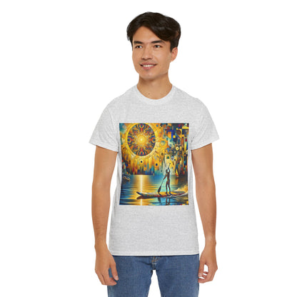 Delightful Paddle Boarding T-Shirt by Dazzling Dreams Studio, featuring a luxurious paddleboarding graphic, ideal for water enthusiasts to embrace nature's serenity.