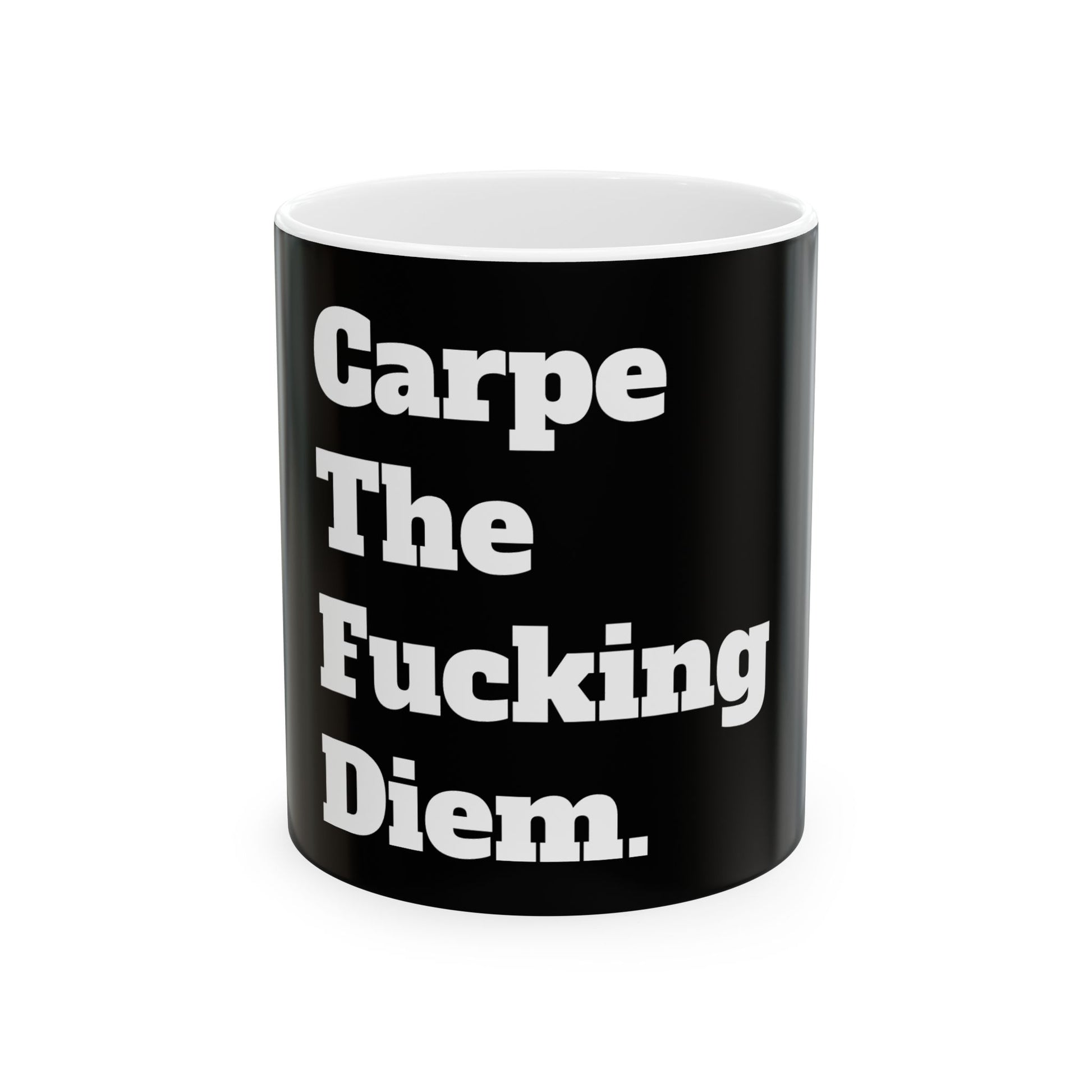 Inappropriate slogan ceramic mug featuring a cheeky F-word design, perfect for those with a funny sense of humour, ideal for office gifts and birthdays - Funny Office Mug from Dazzling Dreams Studio.