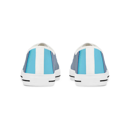 Dazzling Dreams Studio's luxurious Bolt Striker Men's Lowtop Sneakers in striking blue and pastel pink, showcasing a minimalist design perfect for elevating casual style.