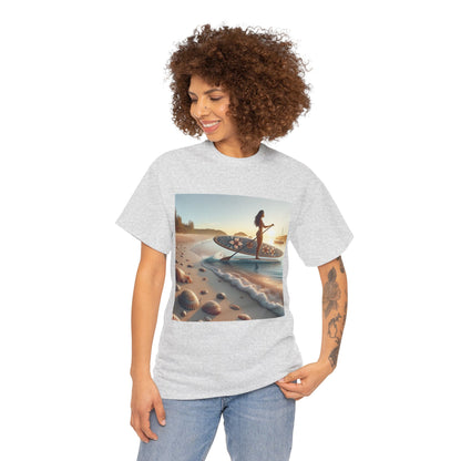 Elegant design of the Delightfull Paddle Board T-Shirt by Dazzling Dreams Studio, crafted for water sports enthusiasts seeking adventure.