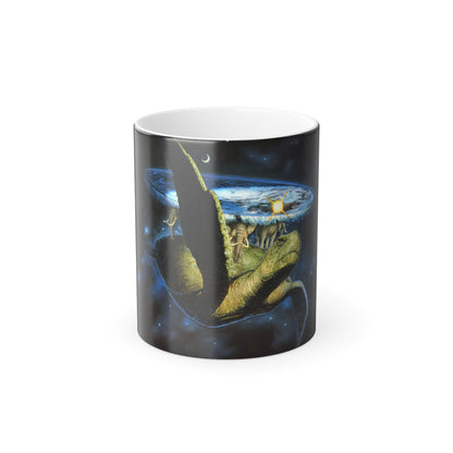 Great A'Tuin Heat Change Mug - Limited Edition Discworld Ceramic Coffee & Tea Mug featuring a vivid illustration of the giant turtle carrying the Discworld on its back, set against a cosmic backdrop.
