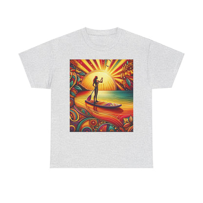 Delightful Paddle Board T-Shirt by Dazzling Dreams Studio showcasing a stylish paddleboarding graphic, perfect for water sports enthusiasts.