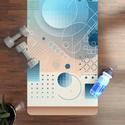 Sebastian Couture Designer Yoga Mat by Dazzling Dreams Studio, featuring a captivating pastel blue abstract design, perfect for adding elegance and comfort to your yoga practice.